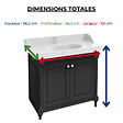 JACOB DELAFON - Pack meuble vasque Cléo 1889 3 trous + miroir + mélangeur croisillon or - vignette