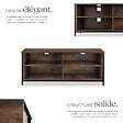 TECTAKE - Étagère pour téléviseur Navan 147x41x60,5cm Bois foncé industriel, rustique - vignette