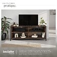 TECTAKE - Étagère pour téléviseur Navan 147x41x60,5cm Bois foncé industriel, rustique - vignette