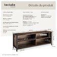TECTAKE - Étagère pour téléviseur Navan 147x41x60,5cm Bois foncé industriel, rustique - vignette