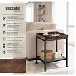 TECTAKE - Table d’appoint ROCHESTER 41,5x41x56cm Bois foncé industriel, rustique - vignette