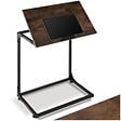 TECTAKE - Table d’appoint Ruston 55x35x66,5cm Bois foncé industriel, rustique - vignette