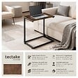 TECTAKE - Table d’appoint Ruston 55x35x66,5cm Bois foncé industriel, rustique - vignette