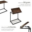 TECTAKE - Table d’appoint Ruston 55x35x66,5cm Bois foncé industriel, rustique - vignette