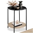 TECTAKE - Table d’appoint SUNDERLAND 45,5x54,5cm Bois clair industriel, Chêne Sonoma - vignette