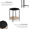 TECTAKE - Table d’appoint SUNDERLAND 45,5x54,5cm Bois clair industriel, Chêne Sonoma - vignette