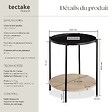 TECTAKE - Table d’appoint SUNDERLAND 45,5x54,5cm Bois clair industriel, Chêne Sonoma - vignette