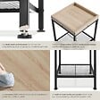 TECTAKE - Table d’appoint ROCHESTER 41,5x41x56cm Bois clair industriel, Chêne Sonoma - vignette