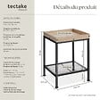 TECTAKE - Table d’appoint ROCHESTER 41,5x41x56cm Bois clair industriel, Chêne Sonoma - vignette