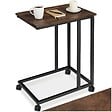 TECTAKE - Table d’appoint LUTON 48x35x70cm Bois foncé industriel, rustique - vignette