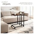 TECTAKE - Table d’appoint LUTON 48x35x70cm Bois foncé industriel, rustique - vignette