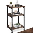 TECTAKE - Table d’appoint Memphis 34x30x59cm Bois foncé industriel, rustique - vignette