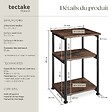 TECTAKE - Table d’appoint Memphis 34x30x59cm Bois foncé industriel, rustique - vignette