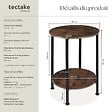TECTAKE - Table d’appoint BALLINA 45x64cm Bois foncé industriel, rustique - vignette