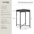 TECTAKE - Table d’appoint CHESTER 45,5x45,5x53cm noir - vignette