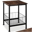 TECTAKE - Table d’appoint Grimsby 40x40x55,5cm Bois foncé industriel, rustique - vignette