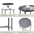TECTAKE - Table d’appoint CHESTER 45,5x45,5x53cm gris foncé - vignette