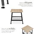 TECTAKE - Table d’appoint BEDFORD  45,5x45x47cm Bois clair industriel, Chêne Sonoma - vignette