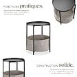 TECTAKE - Table d’appoint CANTERBURY 45,5x45,5x53cm noir - vignette