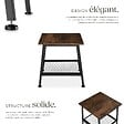 TECTAKE - Table d’appoint BEDFORD  45,5x45x47cm Bois foncé industriel, rustique - vignette