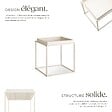 TECTAKE - Table d'appoint CAMBRIDGE 40x40x44cm crème - vignette