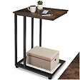 TECTAKE - Table d’appoint ETON 48x35x66cm Bois foncé industriel, rustique - vignette