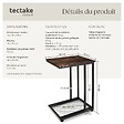 TECTAKE - Table d’appoint ETON 48x35x66cm Bois foncé industriel, rustique - vignette