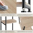 TECTAKE - Table d’appoint Memphis 34x30x59cm Bois clair industriel, Chêne Sonoma - vignette