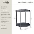TECTAKE - Table d’appoint OXFORD gris foncé - vignette