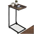 TECTAKE - Table d’appoint Erie 40x30x63cm Bois foncé industriel, rustique - vignette