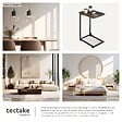 TECTAKE - Table d’appoint Erie 40x30x63cm Bois foncé industriel, rustique - vignette
