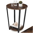 TECTAKE - Table d’appoint SWINDON 50x62,5cm Bois foncé industriel, rustique - vignette