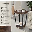 TECTAKE - Table d’appoint SWINDON 50x62,5cm Bois foncé industriel, rustique - vignette
