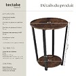 TECTAKE - Table d’appoint SWINDON 50x62,5cm Bois foncé industriel, rustique - vignette
