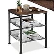 TECTAKE - Table d’appoint LINCOLN 40,5x40x50,5cm Bois foncé industriel, rustique - vignette
