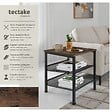 TECTAKE - Table d’appoint LINCOLN 40,5x40x50,5cm Bois foncé industriel, rustique - vignette