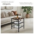 TECTAKE - Table d’appoint LINCOLN 40,5x40x50,5cm Bois foncé industriel, rustique - vignette
