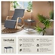 TECTAKE - Table d'appoint CAMBRIDGE 40x40x44cm gris foncé - vignette
