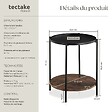 TECTAKE - Table d’appoint SUNDERLAND 45,5x54,5cm Bois foncé industriel, rustique - vignette