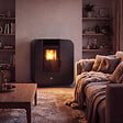 SANNOVER - Poêle à granulés Etanche Slim Astral 9,4 kW Noir Sannover + Kit d'installation - vignette