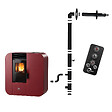 SANNOVER - Poêle à granulés Etanche Slim Astral 13,8 kW Bordeaux Sannover + Kit d'installation - vignette