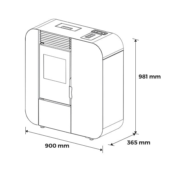 SANNOVER - Poêle à granulés Etanche Slim Astral 13,8 kW Blanc Sannover - large