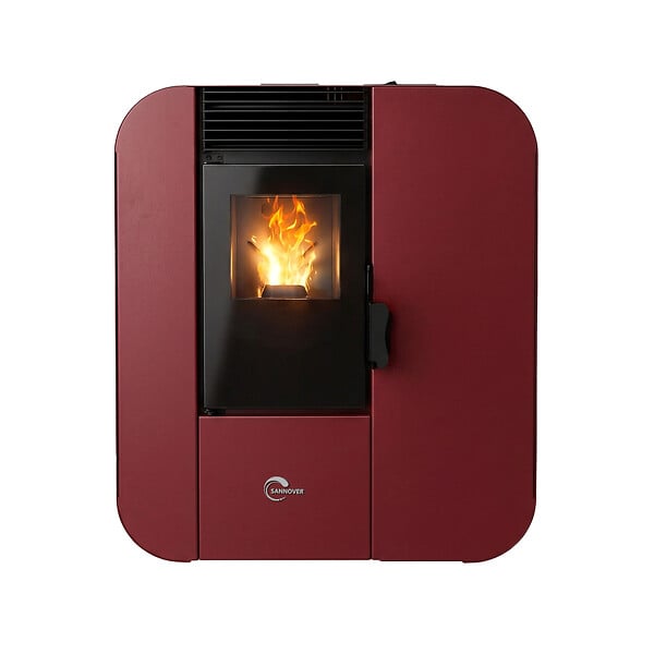 SANNOVER - Poêle à granulés Etanche Slim Astral 9,4 kW Bordeaux Sannover + Kit d'installation - large