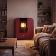 SANNOVER - Poêle à granulés Etanche Slim Astral 9,4 kW Bordeaux Sannover + Kit d'installation - vignette