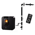 SANNOVER - Poêle à granulés Etanche Slim Astral 13,8 kW Noir Sannover + Kit d'installation - vignette