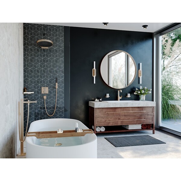 HANSGROHE - Mitigeur lavabo Metropol 230 poignée manette, bonde Push-Open bronze brossé - large