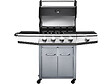 HABITAT ET JARDIN - Barbecue gaz avec LED "Bingo 5" - 5 Brûleurs dont 1 latéral - 15.2kW + Housse protection - Argenté - vignette