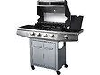 HABITAT ET JARDIN - Barbecue gaz avec LED "Bingo 5" - 5 Brûleurs dont 1 latéral - 15.2kW + Housse protection - Argenté - vignette
