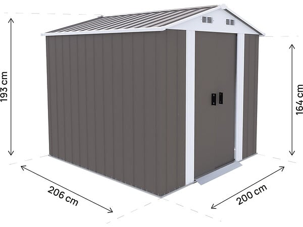 HABITAT ET JARDIN - Abri de jardin métal "Dallas" - 4,12 m² - Taupe - large