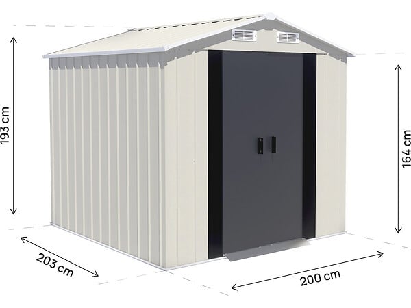 HABITAT ET JARDIN - Abri de jardin en métal "Nebraska" - 4,12 m² - Gris - large